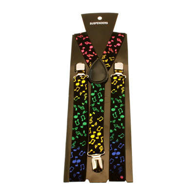 Zac's Alter Ego - Music notes colours Bretels - Zwart/Multicolours
